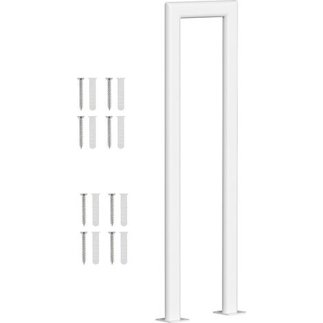 Randaco 55cm Weiß Ovaler U-förmiger Treppengeländer Eisen Handlauf Geländer, Eisengeländer Innen und Außen Universal