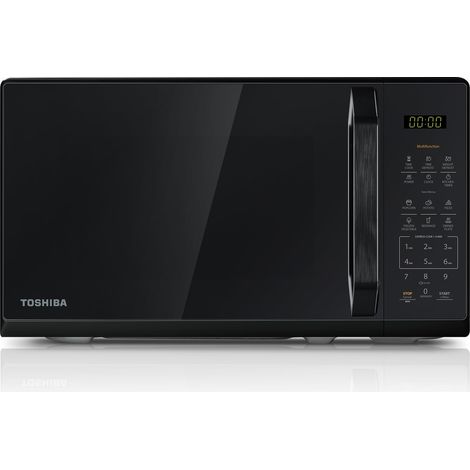 Toshiba Forni a Microonde Digitale, 20 Litri, 800W, 11 Livelli di Potenza, 6 Menu Automatici, Design a Specchio, Display LED, Scongelamento Rapido, Ideale per Pizza 9'', Color Nero-MW3-EM20PE(MB) (1/5)
