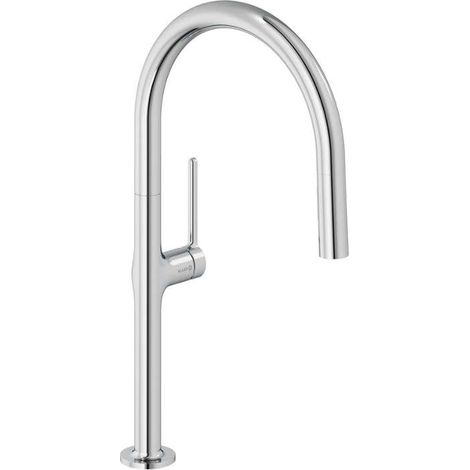KLUDI-REEF Miscelatore monocomando per lavello cucina con doccetta estraibile per lavaggio stoviglie Cromo, 508510575 (1/2)