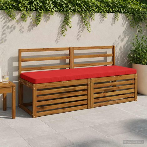 vidaXL Cojines para banco de 2 piezas VUGHT 2 uds. 100% Poliéster Rojo (1/5)