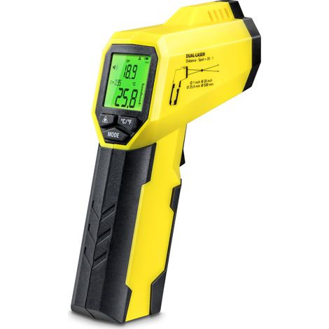 Trotec – Pyromètre infrarouge BP25 – Mesure sans contact - Plage -50 à 260°C – Rapport optique 20:1 – Alarme point de rosée