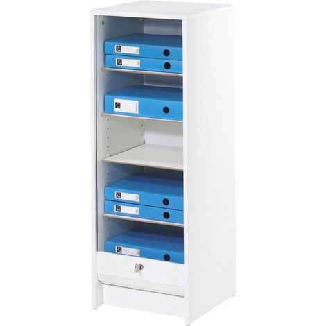 Classeur à Rideau Blanc 5 Niches Serrure 37,8 x 103,8 x 38,4 cm - Coloris: Blanc (1/4)