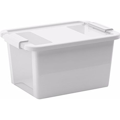 KIS 8452000 0432 01 BOÎTE DE RANGEMENT BI BOX 11 LITRES EN BLANC-TRANSPARENT PLASTIQUE, 36,5 X 26 X 19 CM