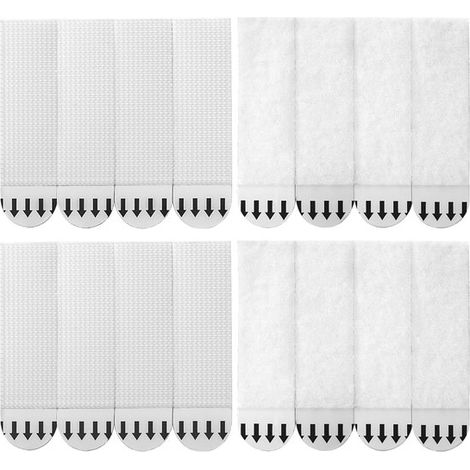36 paires - cintres pour tableaux - 9219mm - blanc - cintres autocollants sans clous - pour accrocher des tableaux - Convient pour tableaux, affiches, photos, peintures, étagères - plastique (1/4)