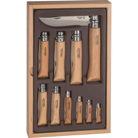 OPINEL SET DE 10 NAVAJAS EN ACERO INOX