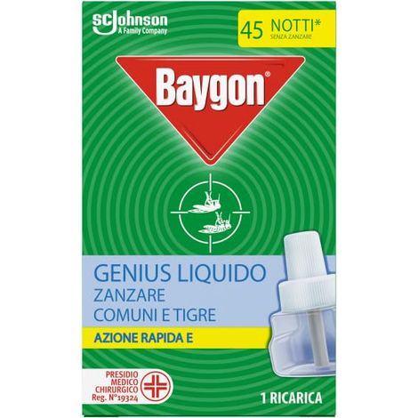 Ricarica Liquida Zanzare Genius Baygon Durata Notti 45 24 Pezzi (1/5)