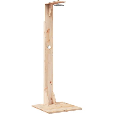 Outdoor Shower 214.5 cm Solid Pine Wood and Stainless Steel vidaXL (1/5)
