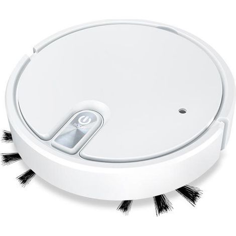 Robot aspirador, robot de limpieza automático y silencioso, limpiador de filtración inteligente y eficiente con batería, blanco (1/5)