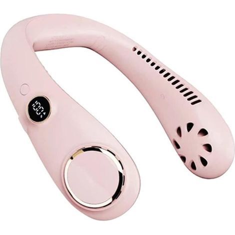 Nackenventilator, tragbarer, blattloser USB-Ventilator ohne Rotorblätter, 3 Geschwindigkeitsstufen, 2000 mAh Akku, Pink, Ausführung 1 (1/4)