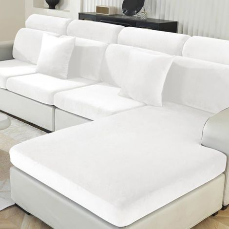 Ystyle Universelle Housse Assise Canapé, Protection Pour Meubles Antidérapante Couverture Canape (3 Place, Blanc) (1/5)