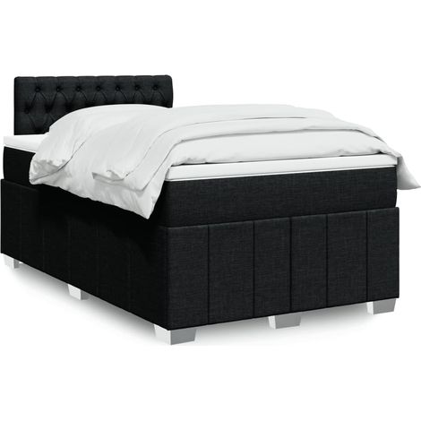 Boxspringbett mit Matratze Schwarz 120x200 cm Stoff