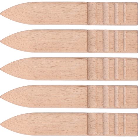 Ensemble de 5 outils de polissage pour cuir et bords en hêtre, idéal pour le bricolage. (1/5)