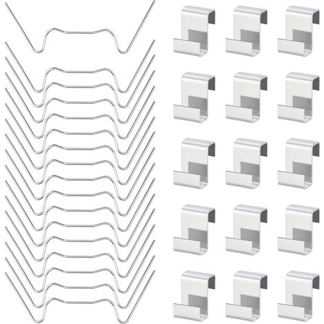 100 Gewächshausclips, Gewächshauszubehör aus Edelstahl, wetterfeste Gewächshausclips - zur Befestigung von Aluminium-Gewächshausplatten (50 W-Clips + 50 Z-Clips) (1/4)