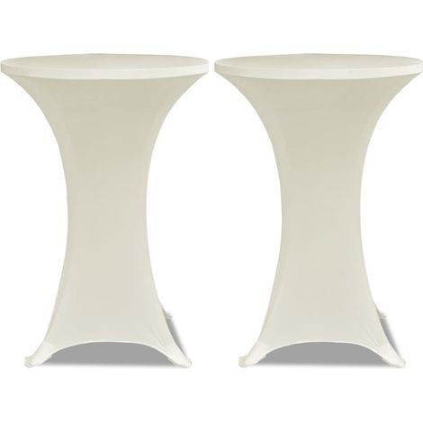 Maison Exclusive - Copritavolo 60 cm Crema Tessuto elasticizzato 2 pezzi