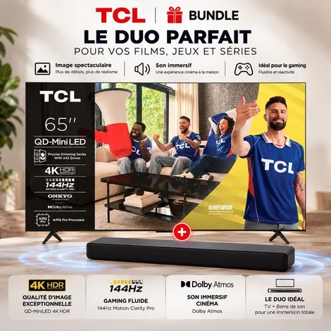 TCL C6K 65'' TV gaming 4K QD-Mini LED, 144 Hz + Barre de son (1/5)