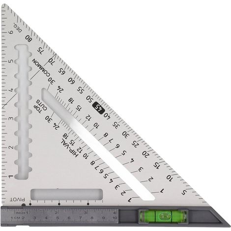 Équerre de vérificationÉquerre de Charpente 7" avec Niveau et Règle Amovible - Précision Haute - Alliage d'Aluminium pour Travaux du Bois (1/5)