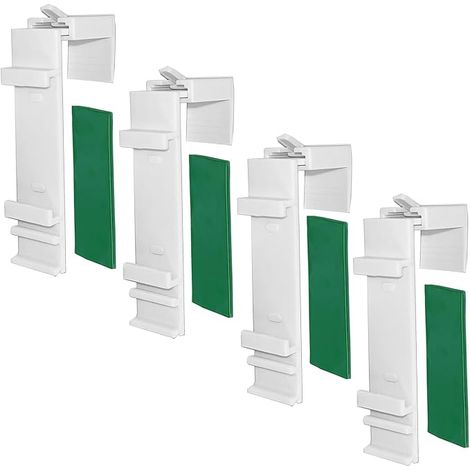 Supports de Fixation pour Stores enrouleurs Duo sans perçage – 4 pièces, Accessoires de Montage universels pour fenêtres PVC et Portes-fenêtres, Installation Stable par Clips et adhésif (1/5)