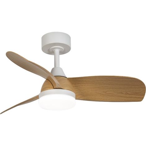 Byan Weiß+Holz LED-Lüfter 18W 2000Lm CCT Dim (1/5)
