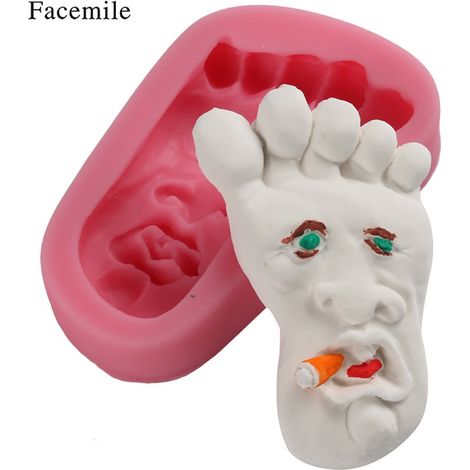 Fußförmige Silikon-Puddingform, DIY-Werkzeug für Fondant, Kuchen, Seife, Gebäck, wiederverwendbare, flexible Form, Tortendekoration, 1 Stück (1/3)