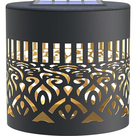 Mandala métallique Sunshine, lot de 2 lampes de 10 lumens - Décoration extérieure étanche IP55 pour jardin, cour et terrasse - Couleur chaude
