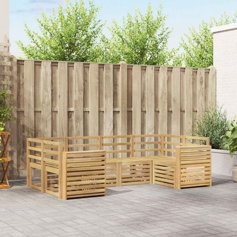 vidaXL Conjunto de sofás de exterior 6 uds. Blanco (1/5)