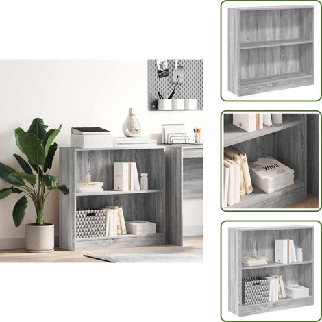 Bücherregal Grau Sonoma 80x24x76cm Holzwerkstoff - Bücherregal - Bücherregale - Bücherständer - Bücherschrank (1/5)