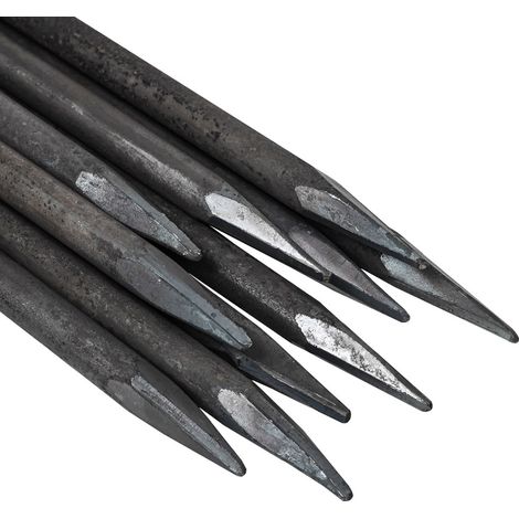 Poteau pour clôture 1000 x 16 mm – Lot de 10 – Acier galvanisé pour extérieur – Résistant aux intempéries – Dönges