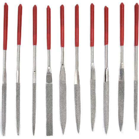 10Pcs Needle File Set Hardened Sturdy Durable Comfortable Handle Convenient Jewelry Files5x180mm