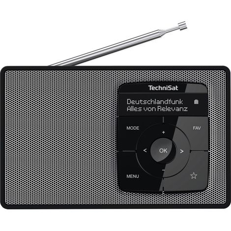 TechniSat DIGITRADIO 2 Tischradio DAB+, UKW DAB+, UKW, Bluetooth® Weckfunktion Schwarz/Silber (1/5)