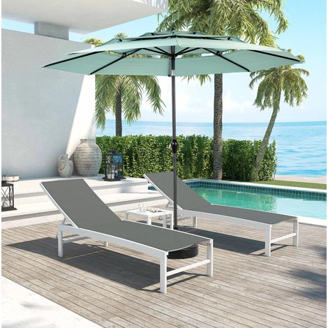Ombrellone da giardino 3 livelli inclinabile 10FT OKMYHOME (1/3)