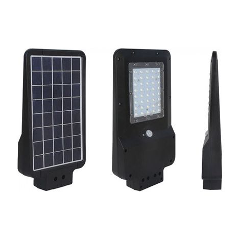 Farola LED V-TAC de 15 W con panel solar y batería, sensor de movimiento, luz blanca fría IP65