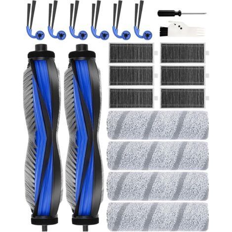 Union – Kit de 20 accessoires pour ECOVACS DEEBOT X11 OmniCyclone/X11 Pro – 2 brosses principales, 6 brosses latérales, 6 filtres HEPA, 4 rouleaux de lavage