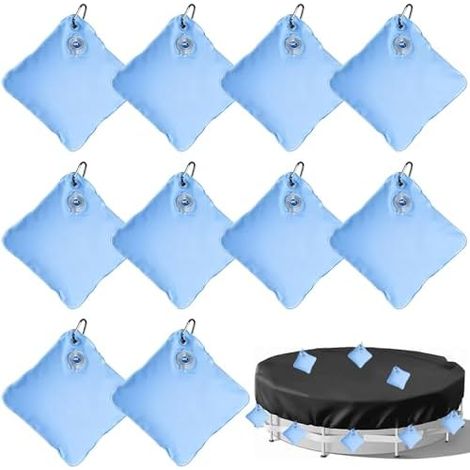 Sacs d'eau Lourds pour Couverture de Piscine,10 Pièces Poids Abris Piscine Enterrés,Sac Lestage Eau Bache Piscine,Accessoires Piscine,pour Bâches Carré 10 - (1/5)