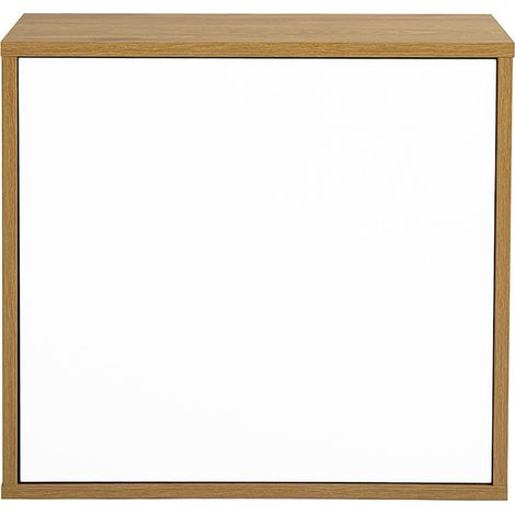 Wandregal weiße Ausführung und helles Eichenholz L55 cm FLEXO (1/5)