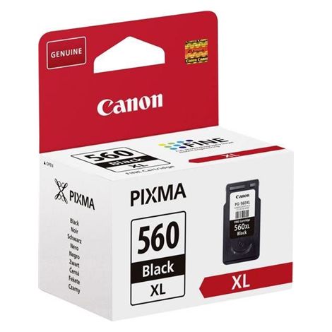 Schwarze Tintenpatrone für 400 Seiten, Canon PG 560XL (1/2)