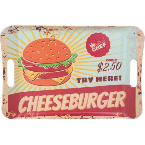 Vassoio Melamina Maniglie Cheesburger Cm 41X28 Kb8