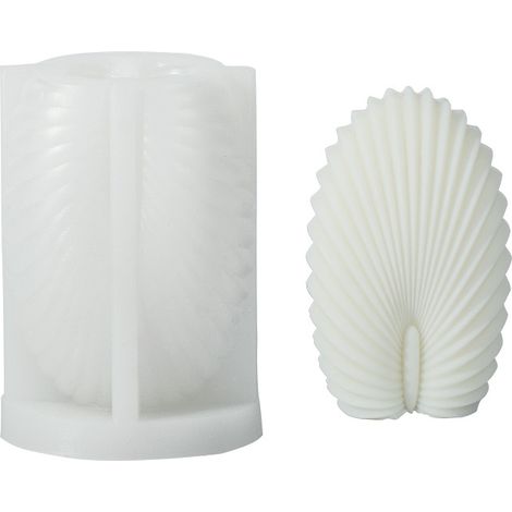 Stampo in silicone per candele a forma di piuma di pavone, 95x63x45 mm