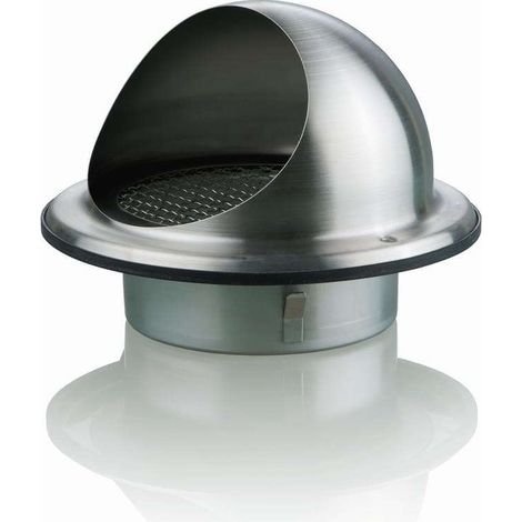 Capot d'aération avec grille perforée Ø 125 mm av. grille protection oiseaux