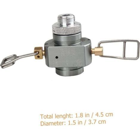 Valve gonflable à gaz portable pour réchaud de camping propane adaptateur argent cuivre (1/4)