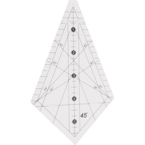 Règle de couture 45 degrés transparente en plastique robuste, durable, polyvalente pour patchwork et quilting - 8 pieds, outil de mesure précis pour coupe et matelassage (1/5)
