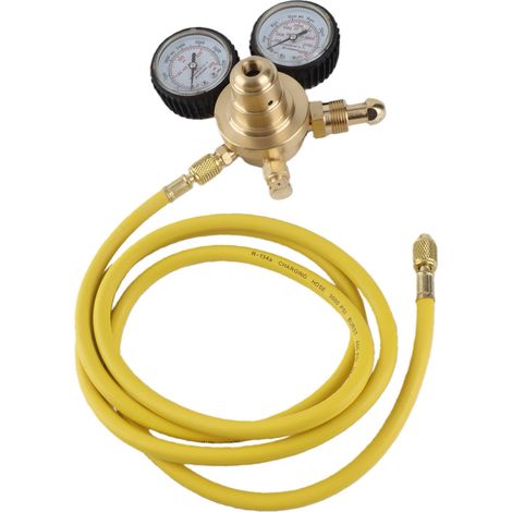 Kit de test de régulateur et manomètre de pression d'azote avec raccords d'entrée et de sortie en laiton et tuyau de 200 cm (1/5)