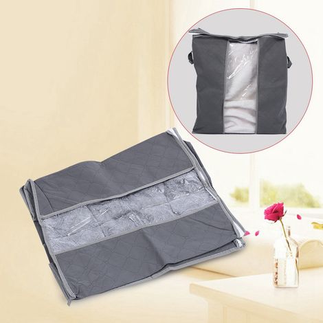 Boîte de rangement pour vêtements sains en fibre de charbon de bambou, contenant un sac gris (1/5)