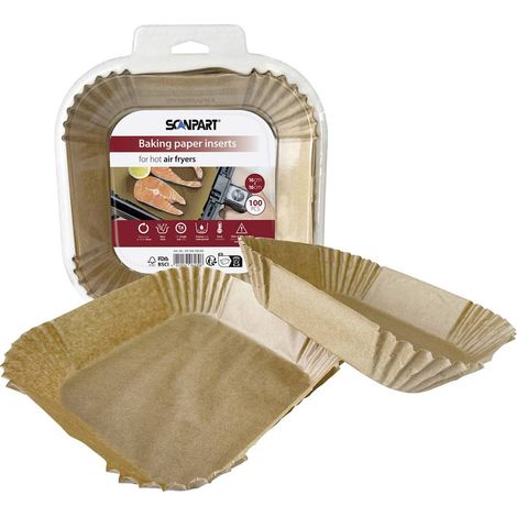 ScanPart 2910070004 Carta per friggitrice ad aria calda 16x16 cm angolare, 100 pz