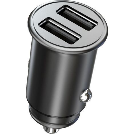 USB-Autoladegerät, ultrakompakt, 24 W/4,8 A, Schnelllade-Autoladegerät aus Aluminiumlegierung für iPhone 14/14 Plus/14 Pro Max, iPad, Samsung Galaxy S22 (1/4)