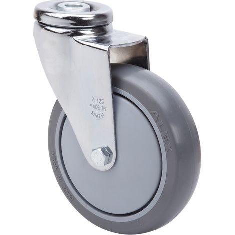 rueda giratora agujero m12 20a150cp-puisb polip. -poliur.gris eje bolas
