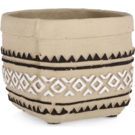 Vaso uruguay rettangolare bianco nero -15.5x15x13.5h (1/2)