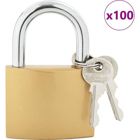 U Lock avec Clés 100 pcs Laiton Fer