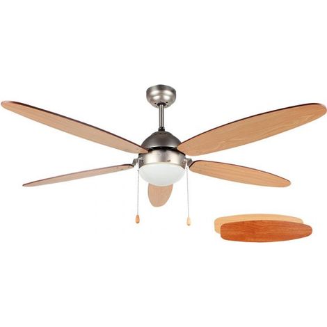 Ventilador de techo con luz Orbegozo CP 48132, 5 aspas, 3 velocidades, 132 cm de diámetro, 60 W (1/2)