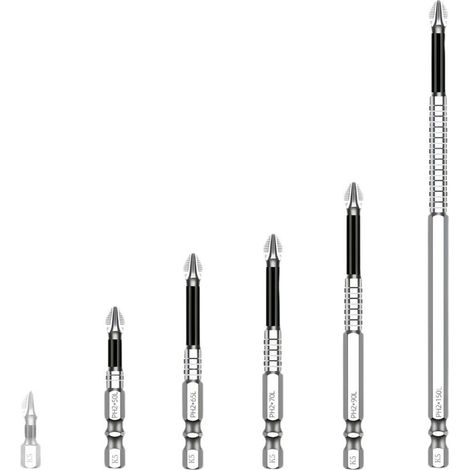 Lot de 6 embouts de tournevis antidérapants en alliage d'acier pour plusieurs spécifications de vis et projets de réparation manuelle (1/5)