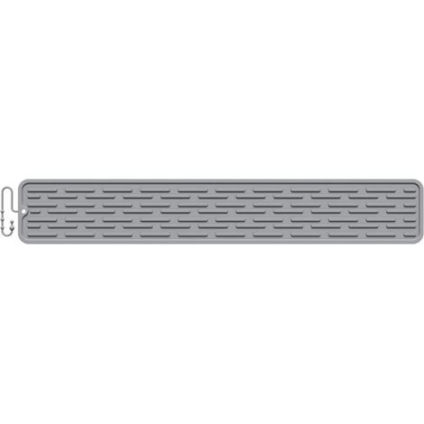 Tapis d'égouttage en silicone, étroit, antidérapant, pour bouteilles, verres, planches à découper, 55 x 8,8 x 0,28 cm, gris (1/5)